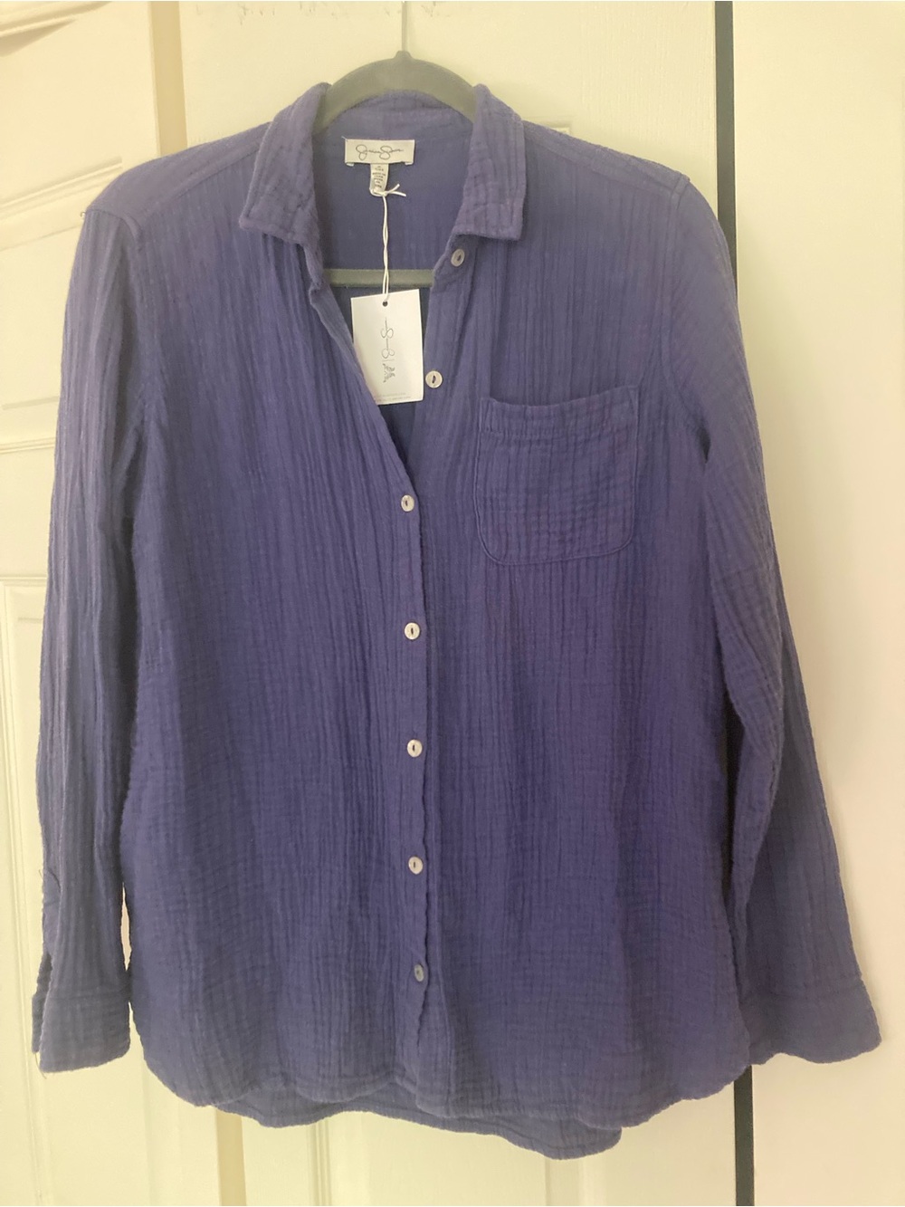 Jessica Simpson Purple Gauze Button-Down Shirt